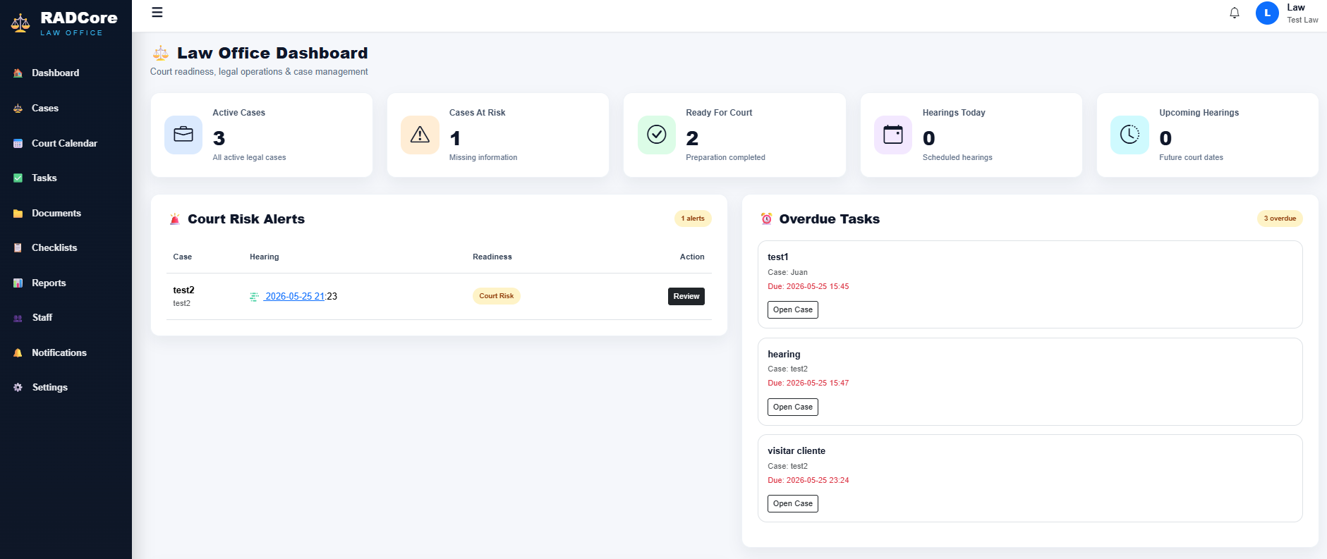 LEXCENTRAL Dashboard